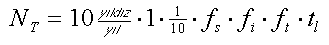 N_T = (10 stars/yr) * 1 *(1/10)*f_s*f_i*f_t*t_l